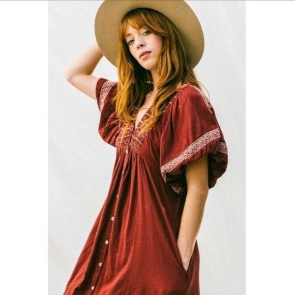 NWOT Free People Samantha Shirtdress in Double Dare Size XS - Picture 5 of 11